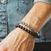 itsgenie.com-Classic Stainless Steel Chain Stone Beads Bracelet Set-Classic Stainless Steel Chain Stone Beads Bracelet Set - planetshopper.net
